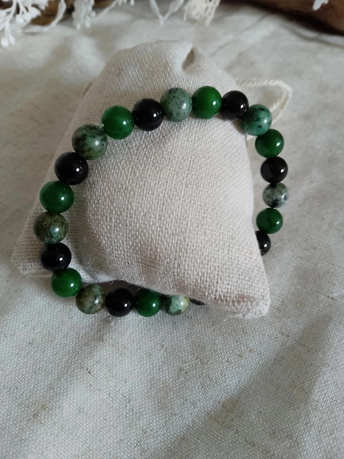 Bracelet groene natuurlijke stenen – photo 2